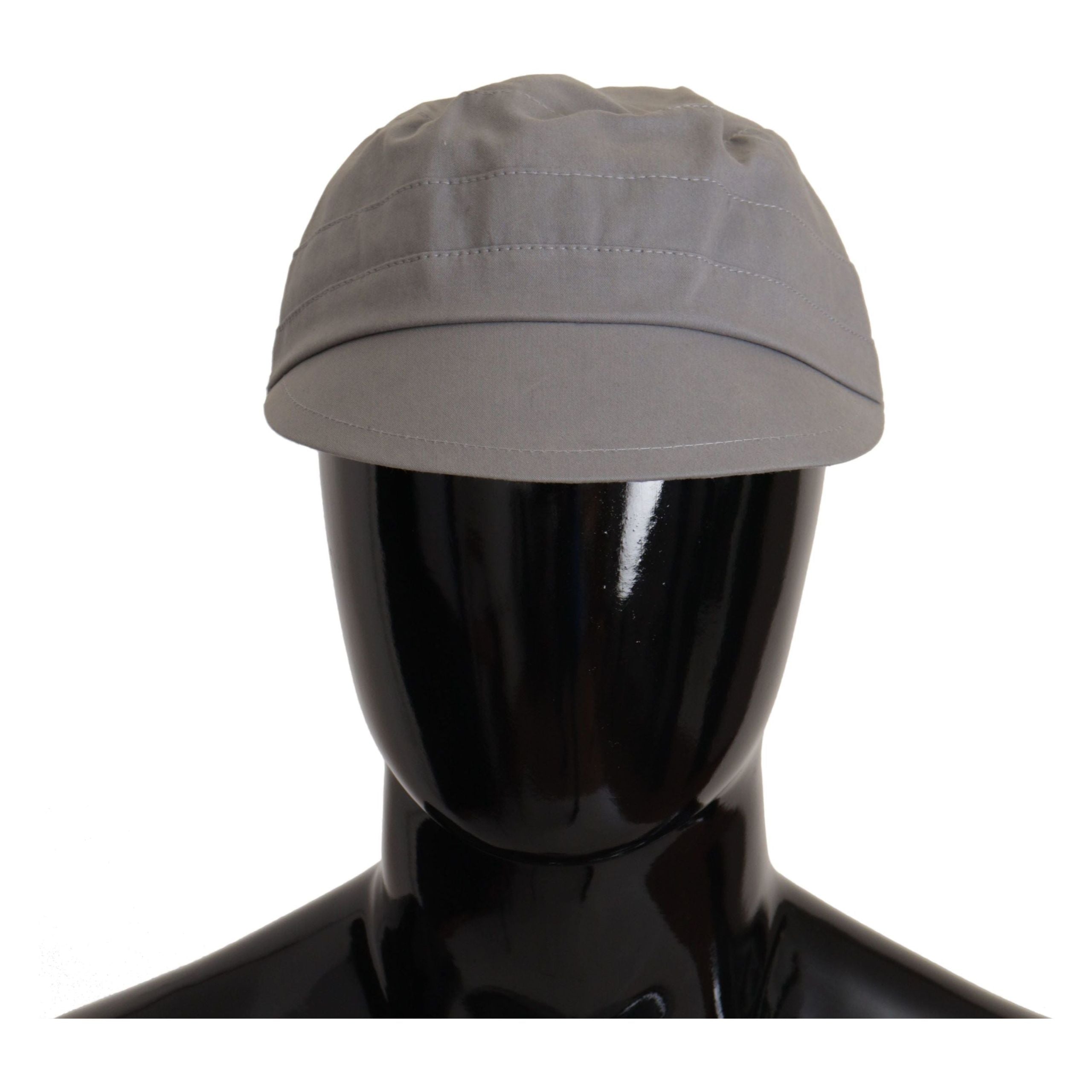 Dolce & Gabbana Gray Cotton Newsboy Cap Classic Accessory