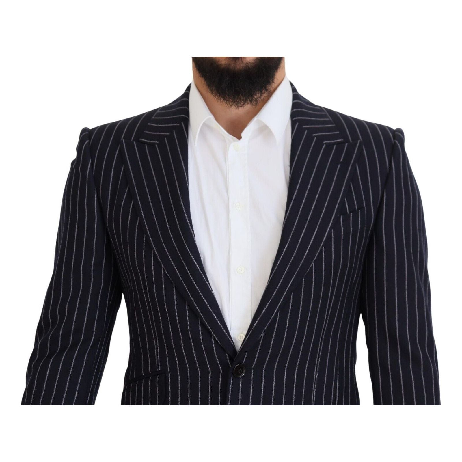 Dolce & Gabbana Navy Wool Slim Fit Blazer