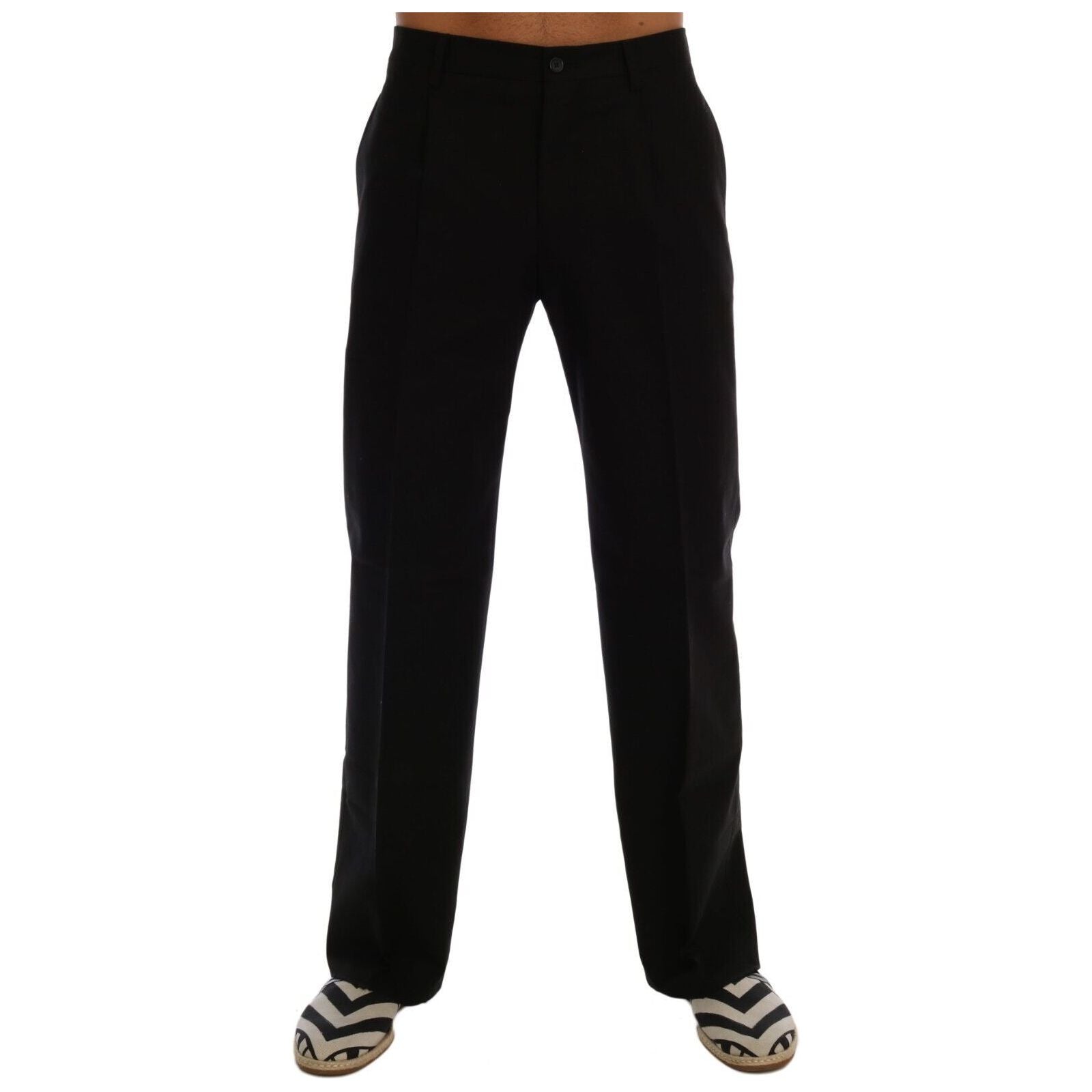 Dolce & Gabbana Black Cotton Stretch Pants for Luxe Style