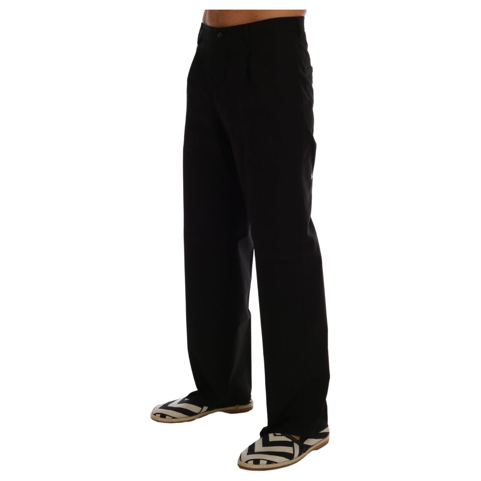 Dolce & Gabbana Black Cotton Stretch Pants for Luxe Style