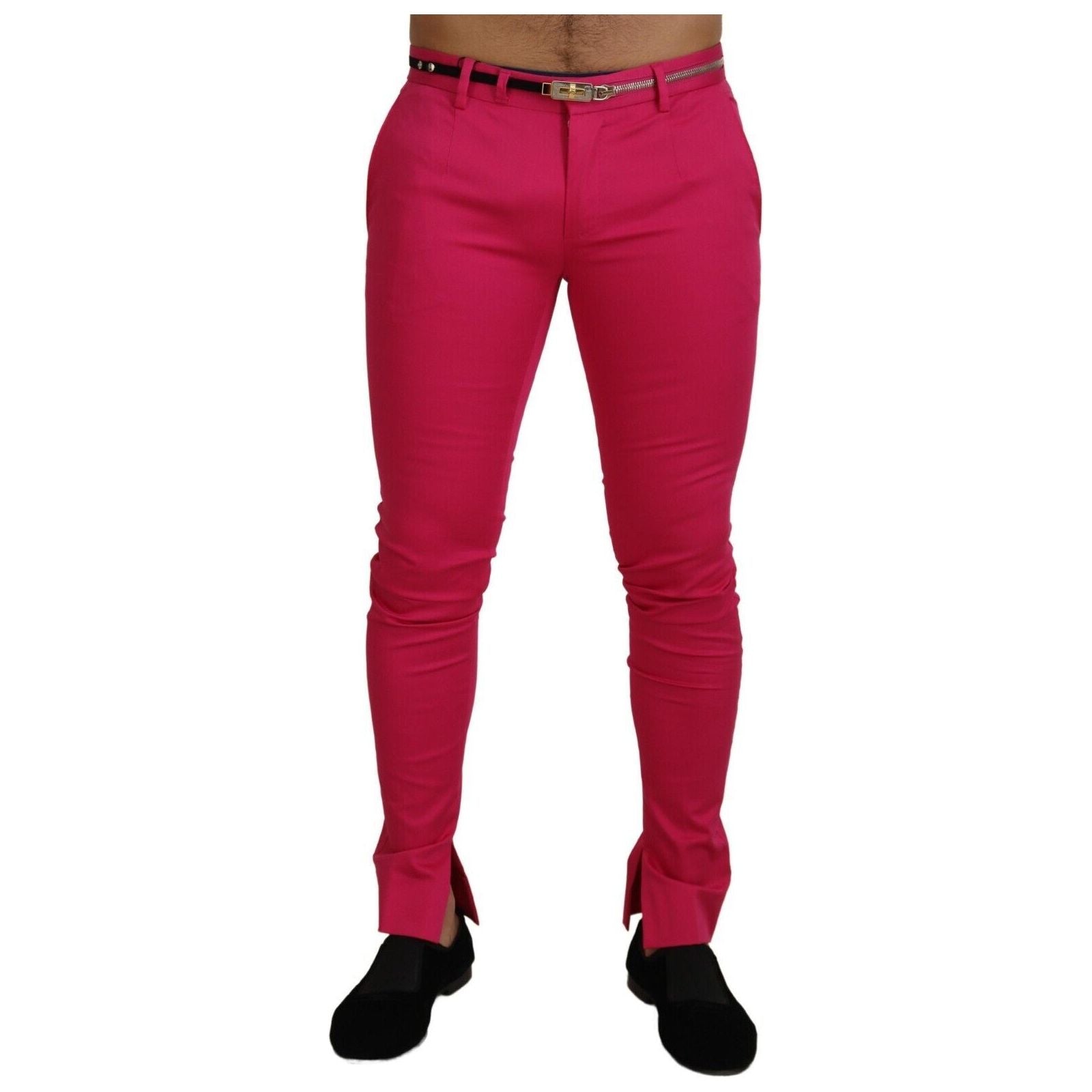 Dolce & Gabbana Chic Pink Cotton Blend Trousers - Luxury Style
