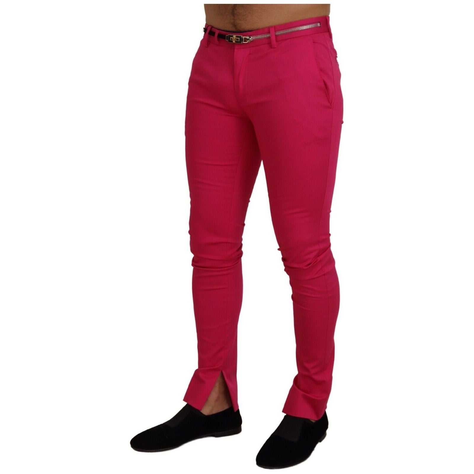 Dolce & Gabbana Chic Pink Cotton Blend Trousers - Luxury Style