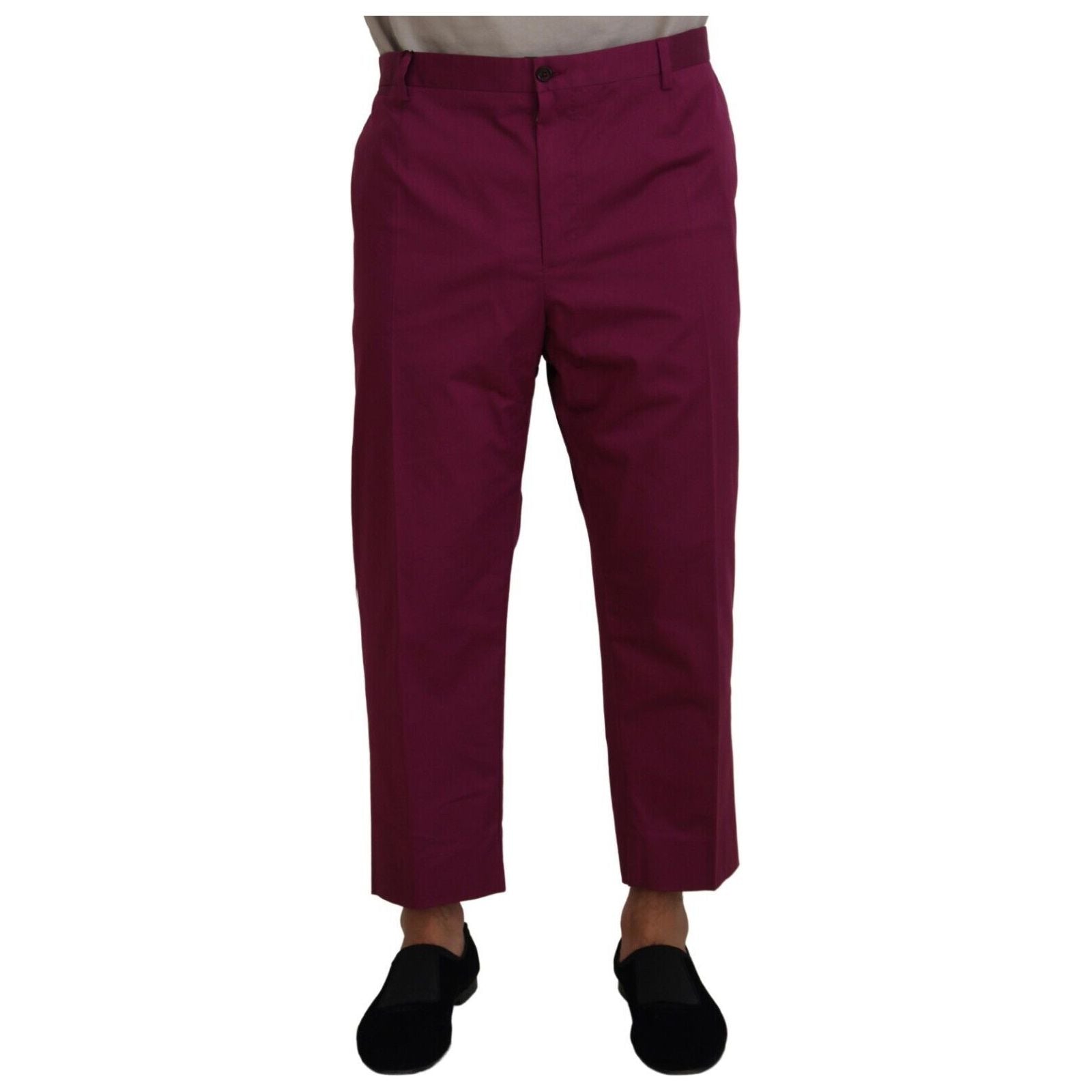 Dolce & Gabbana Magenta Cotton Stretch Pants