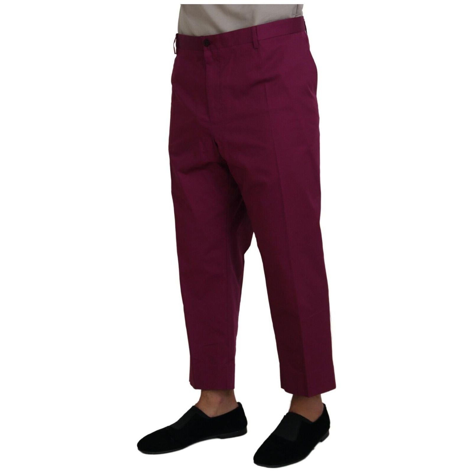 Dolce & Gabbana Magenta Cotton Stretch Pants