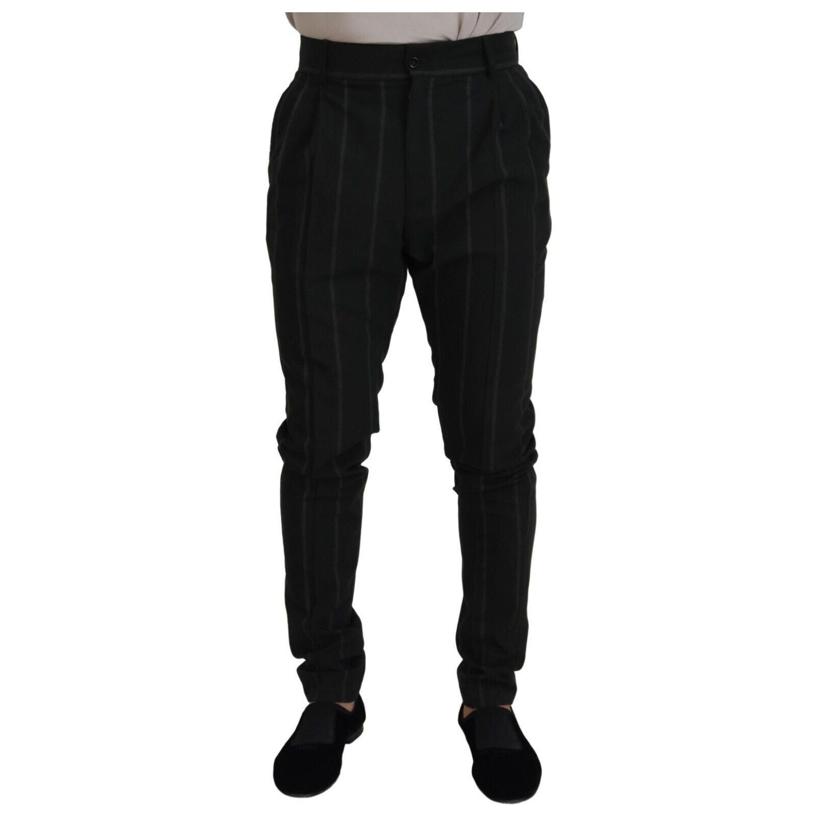 Dolce & Gabbana Black Wool Tailored Trousers for Sophistication