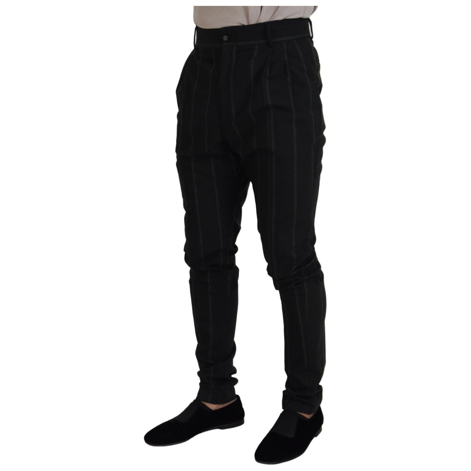 Dolce & Gabbana Black Wool Tailored Trousers for Sophistication