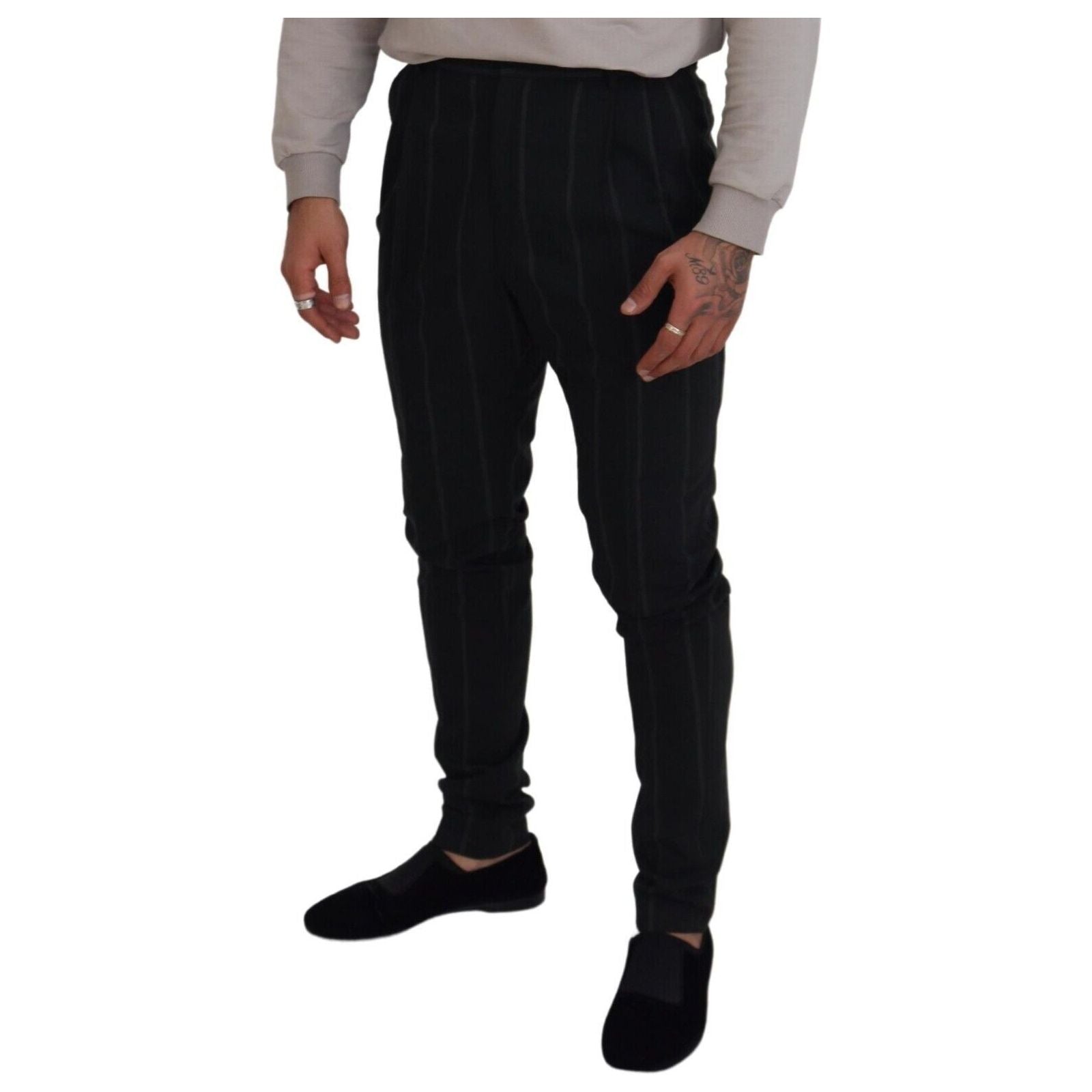 Dolce & Gabbana Black Wool Tailored Trousers for Sophistication