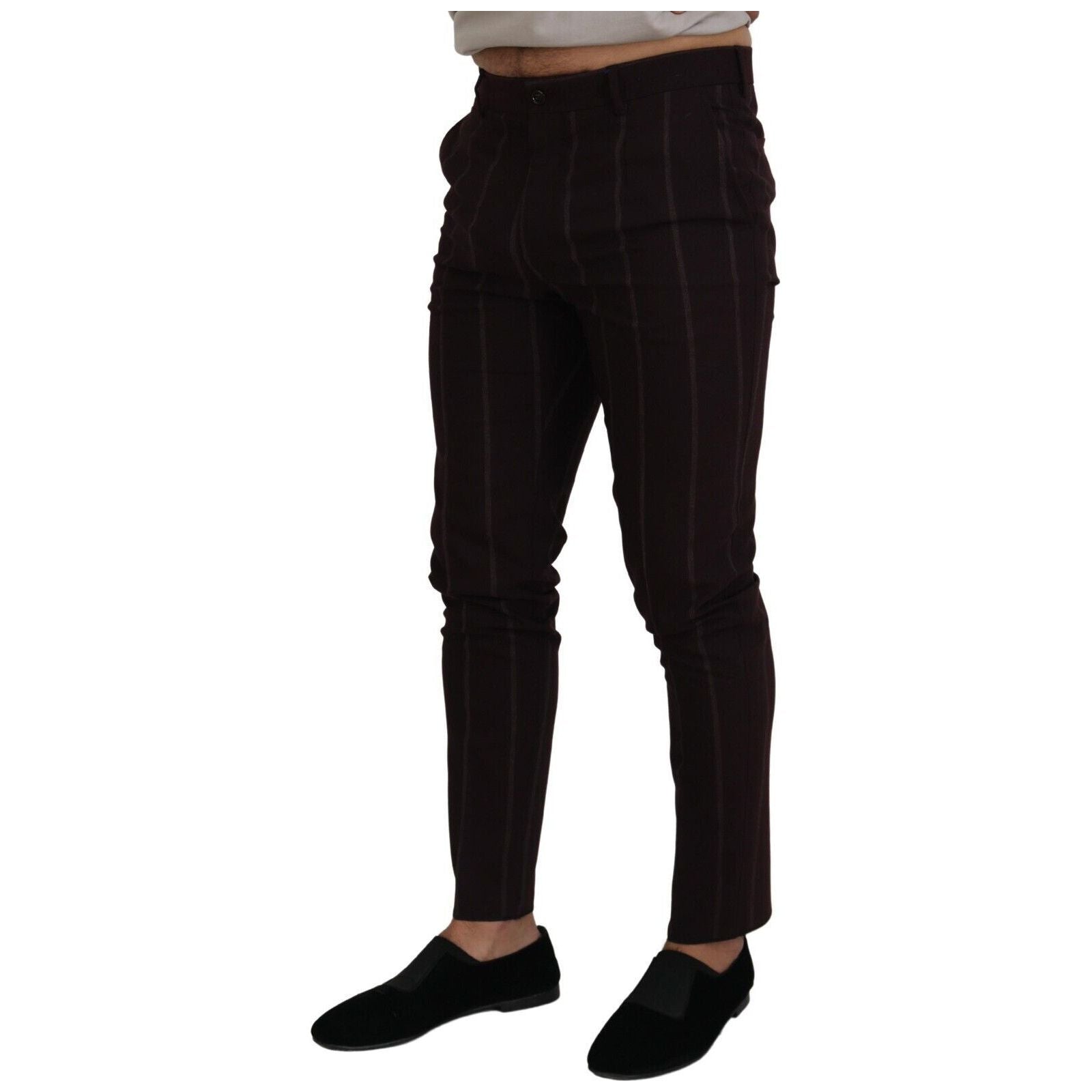 Dolce & Gabbana Brown Wool Blend Trousers for Sophistication