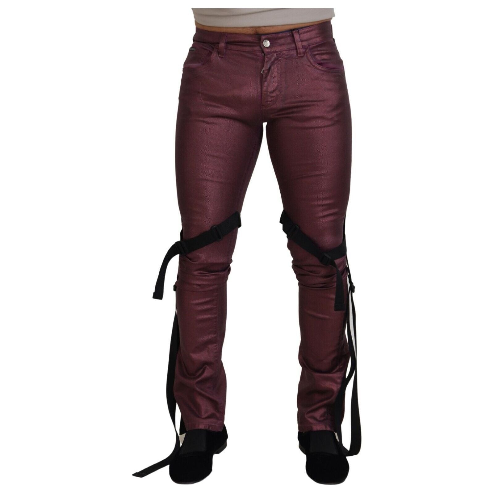 Dolce & Gabbana Magenta Cotton Trousers for Sophistication