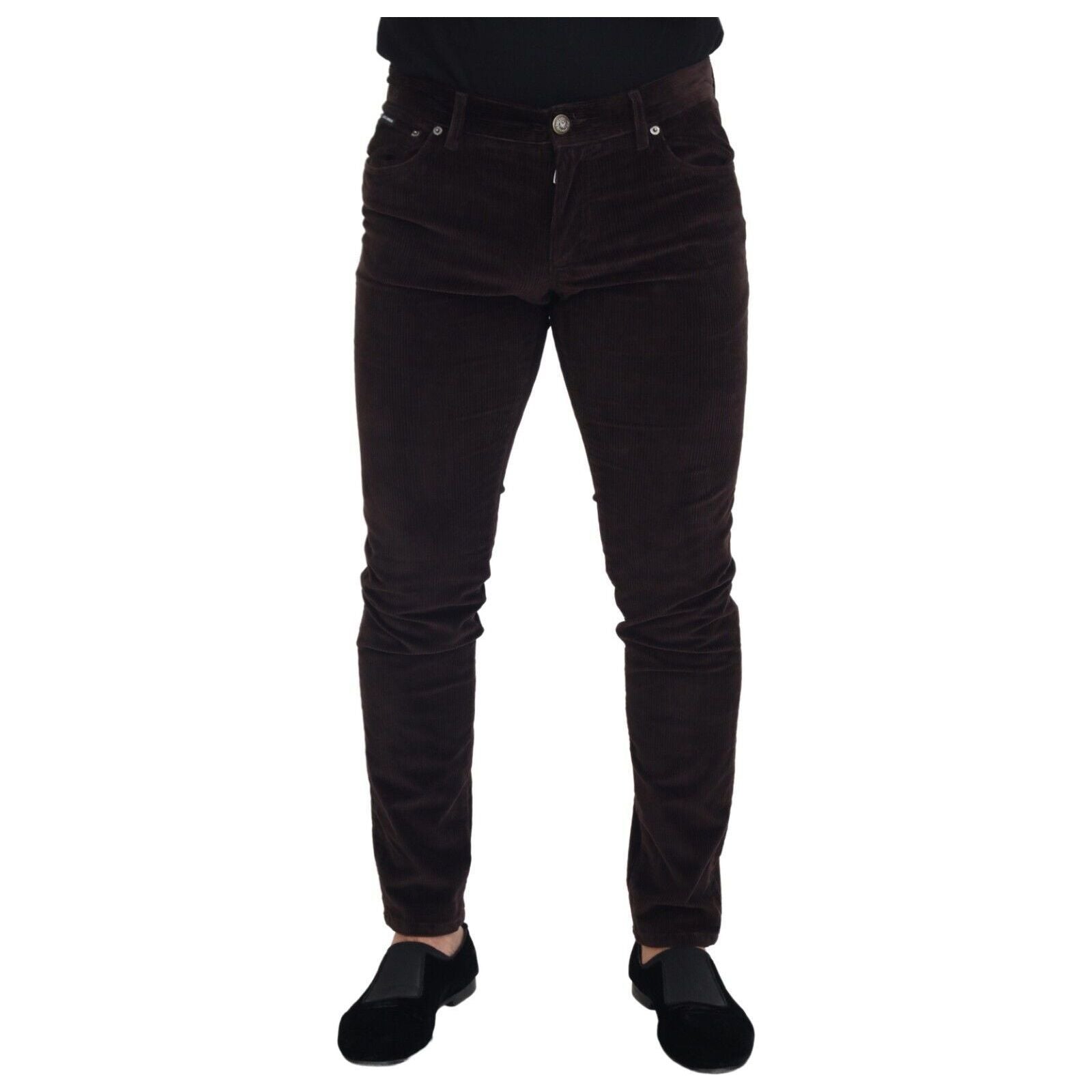 Dolce & Gabbana Elegant Brown Silk Blend Trousers