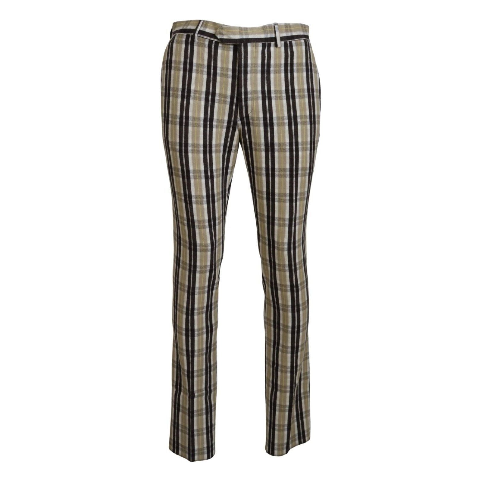BENCIVENGA Multicolor Checkered Cotton Pants Elegance
