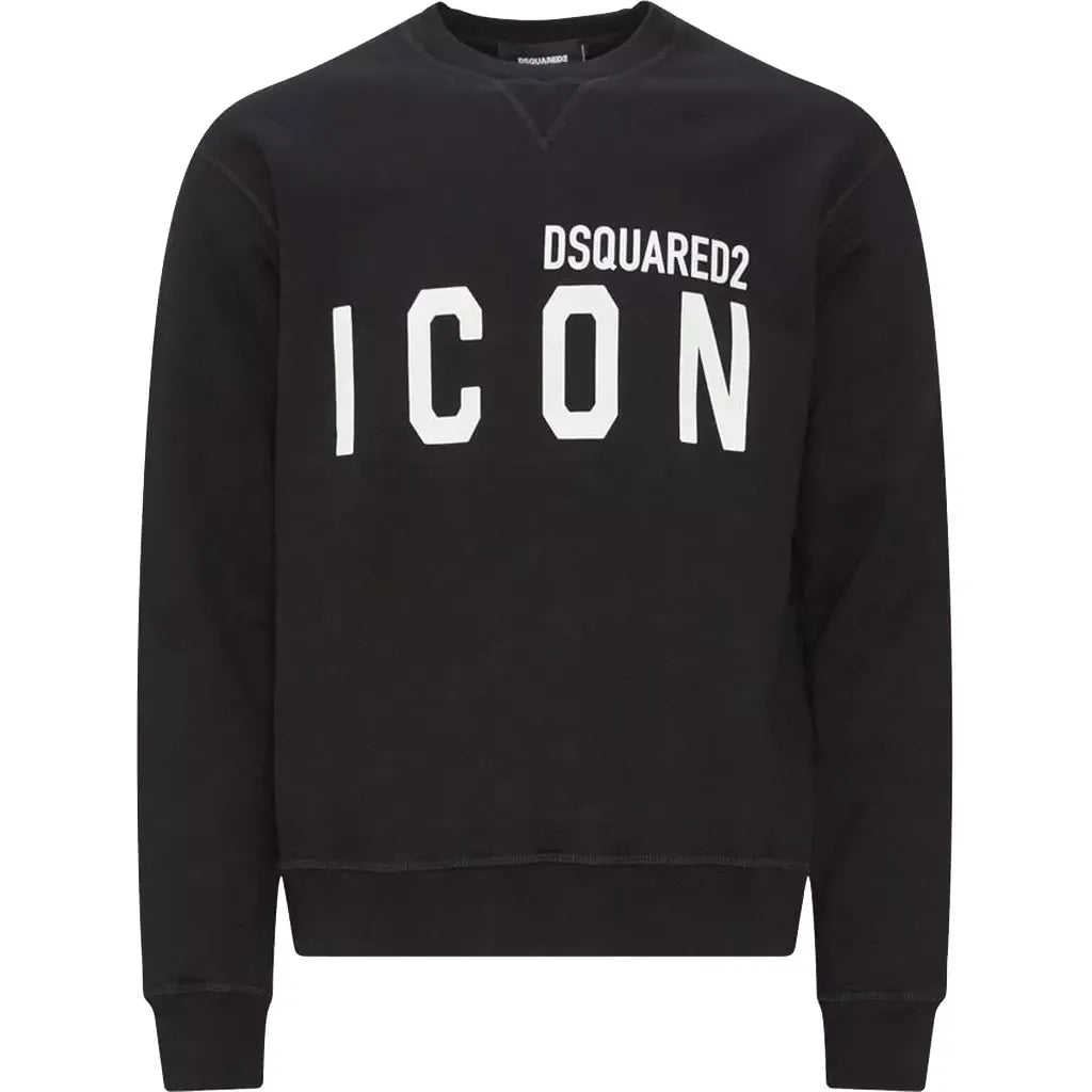 Dsquared² Black Cotton Logo Sweatshirt for Effortless Elegance