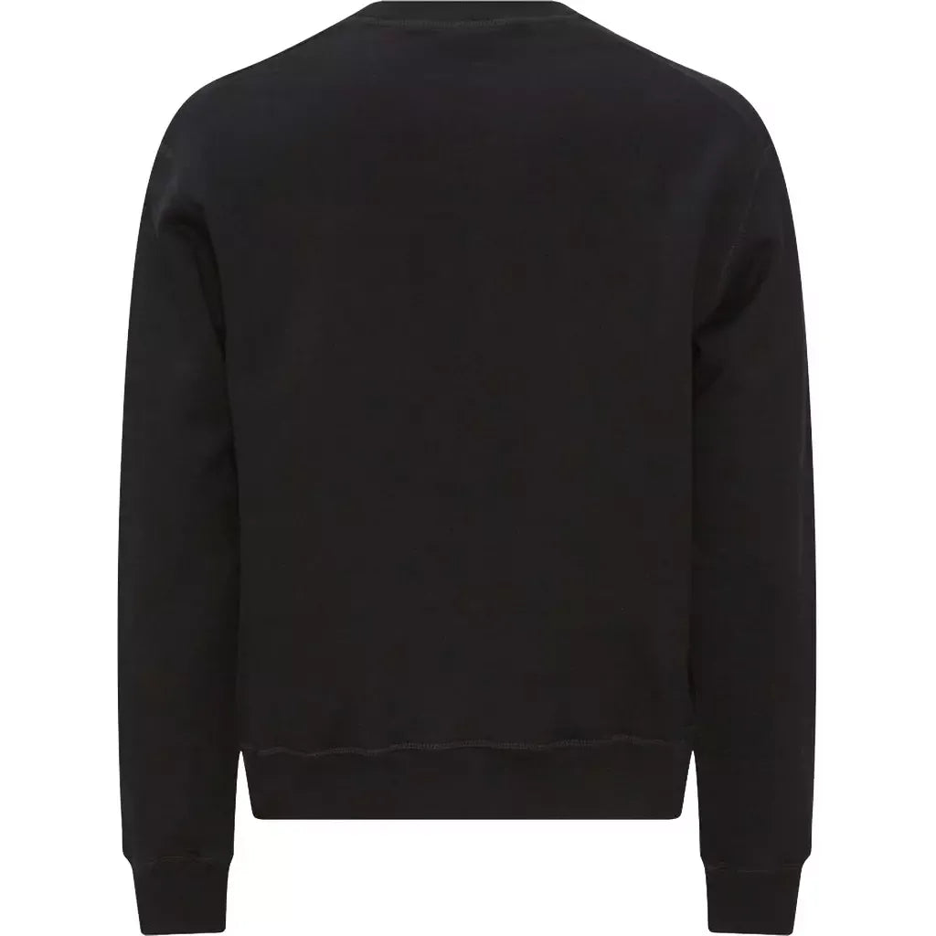 Dsquared² Black Cotton Logo Sweatshirt for Effortless Elegance