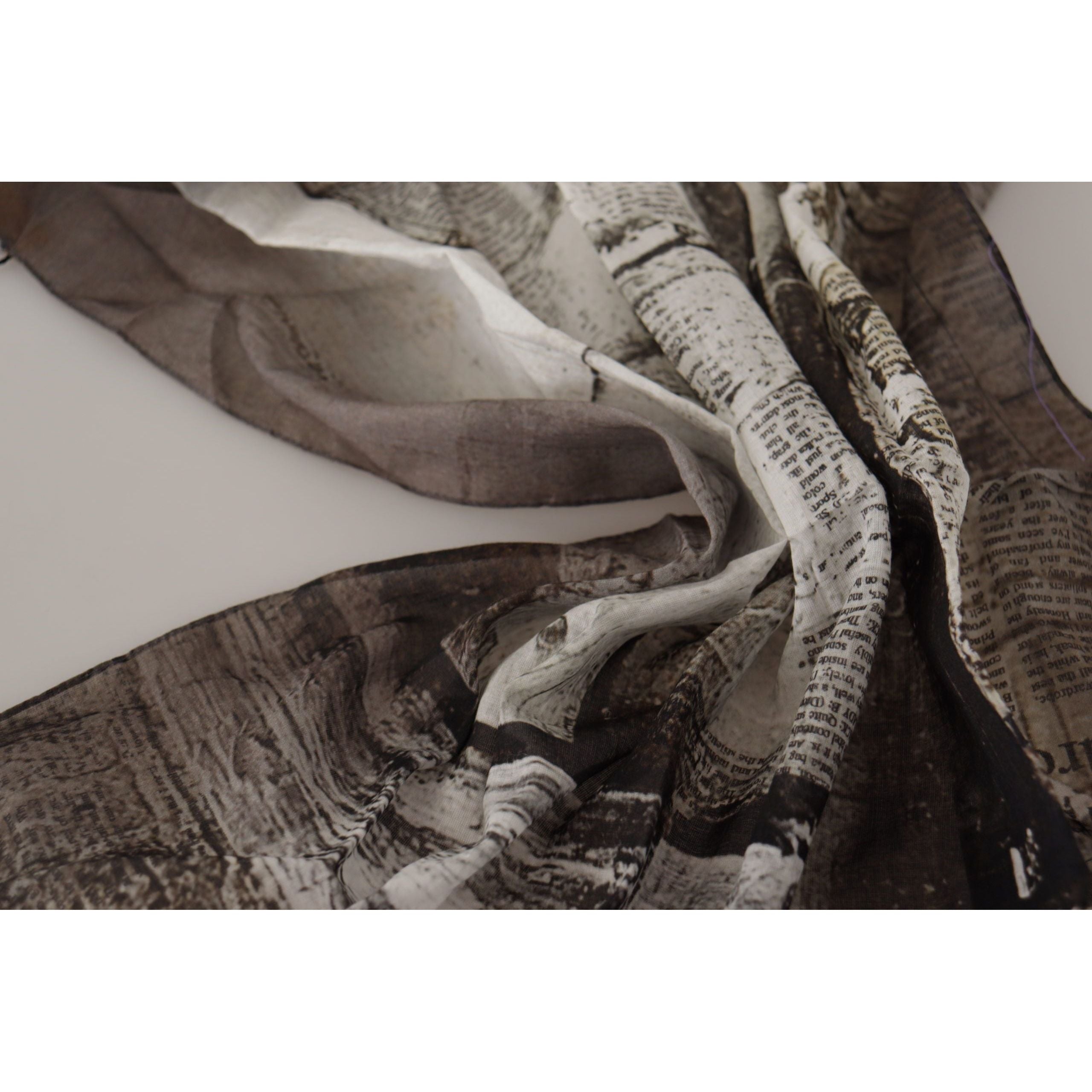 John Galliano Black Cotton Scarf Accessory