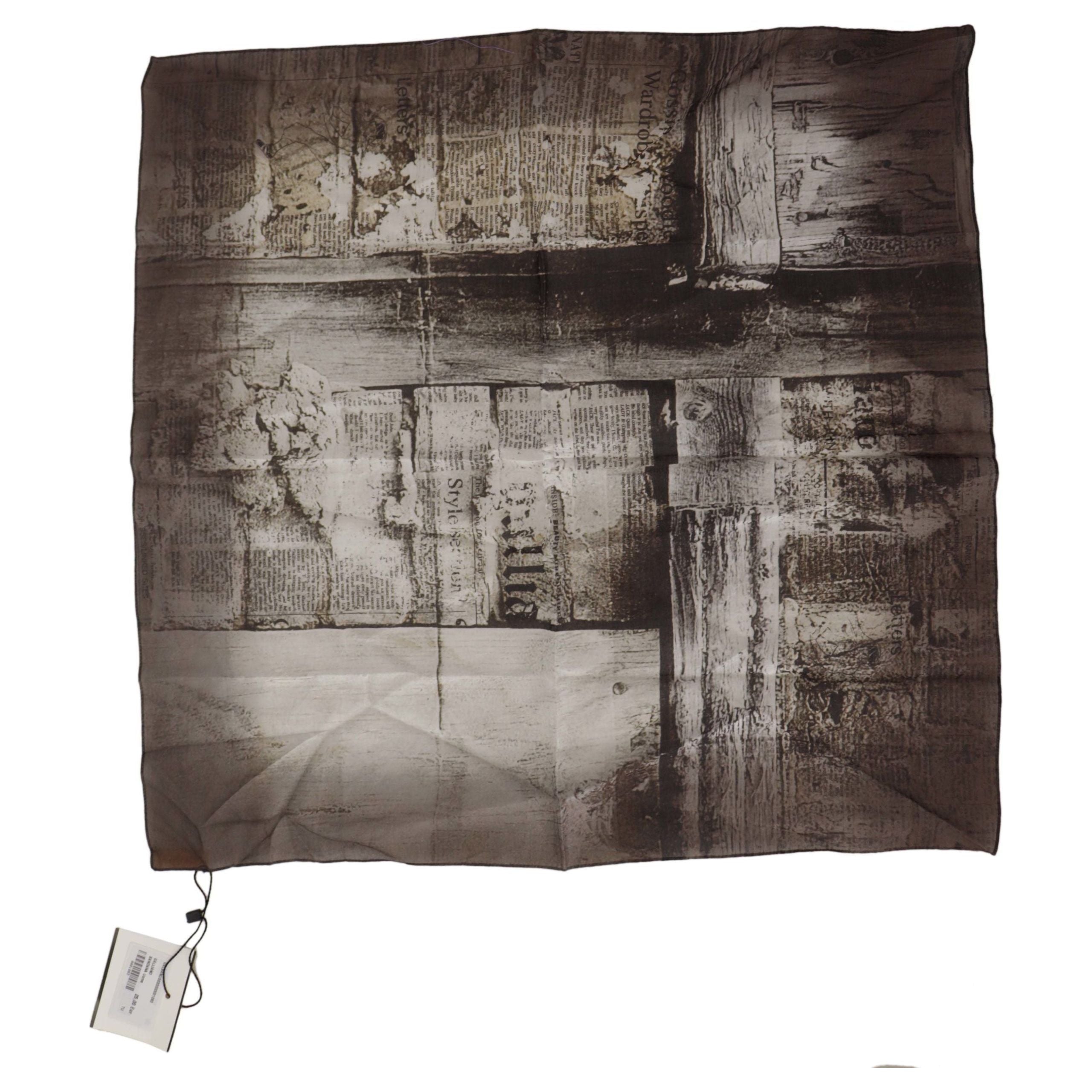 John Galliano Black Cotton Scarf Accessory
