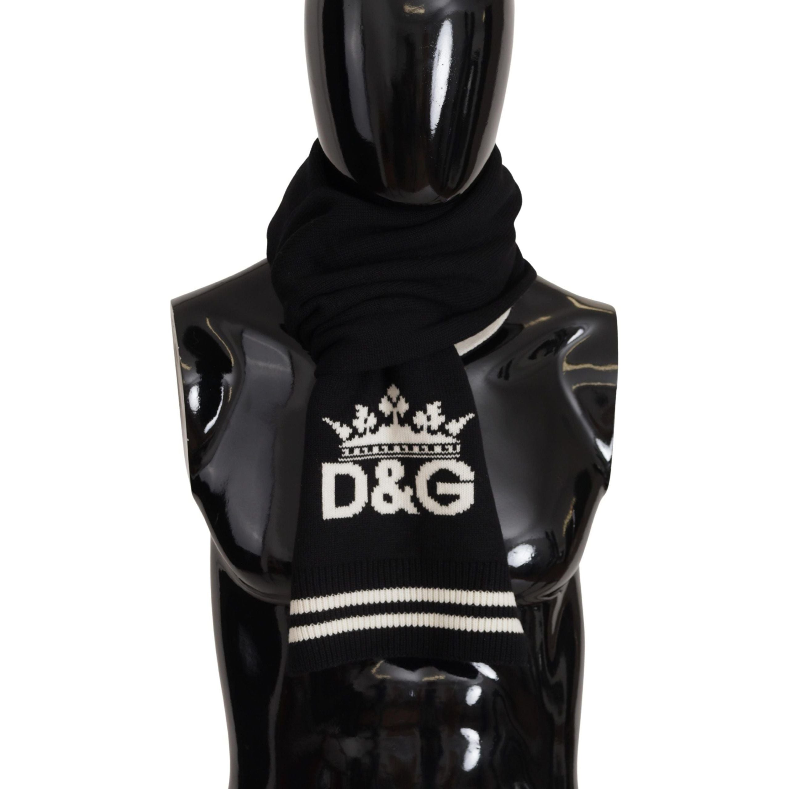 Dolce & Gabbana Black Cashmere Scarf Wrap for Luxury Style