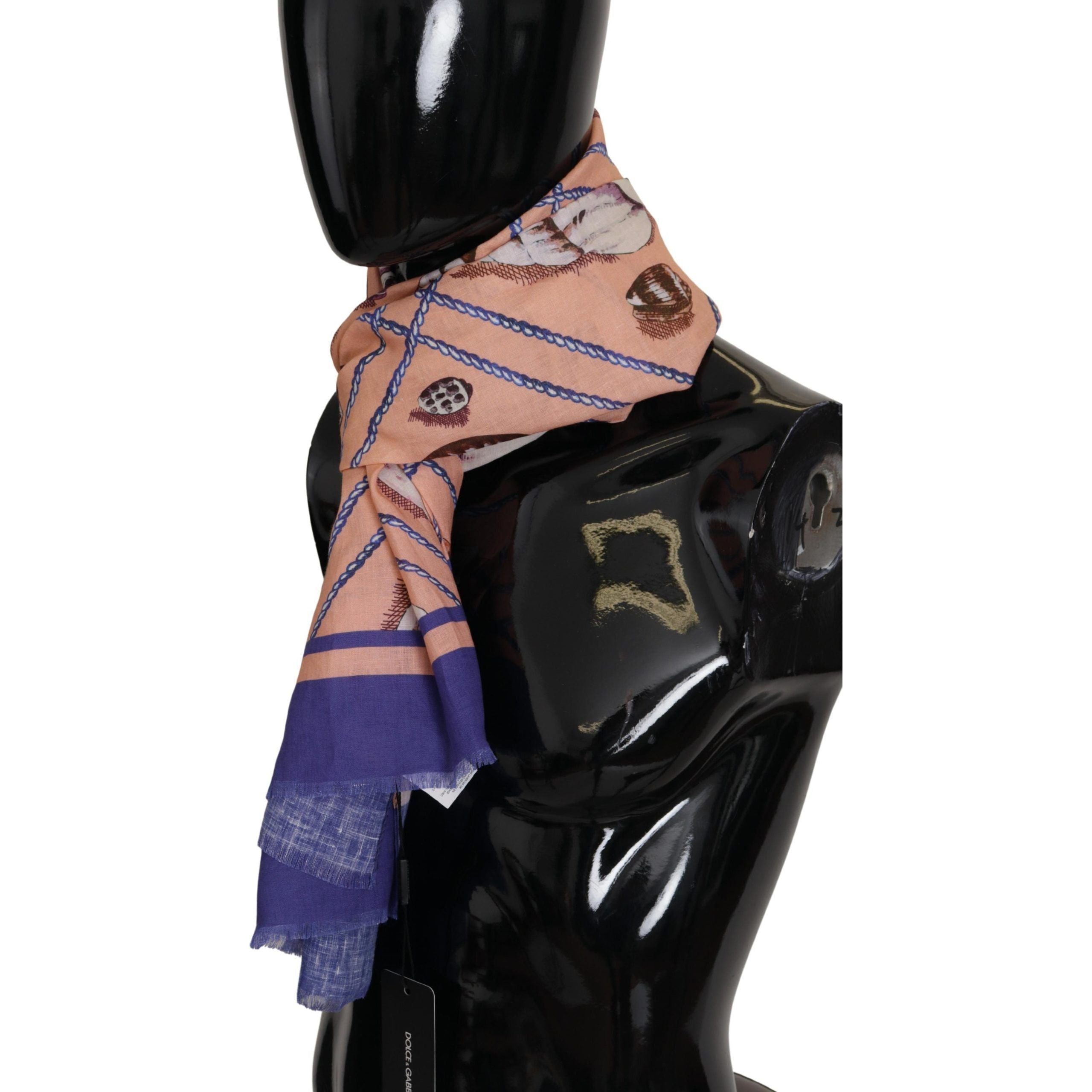 Dolce & Gabbana Multicolor Linen Seashell Scarf