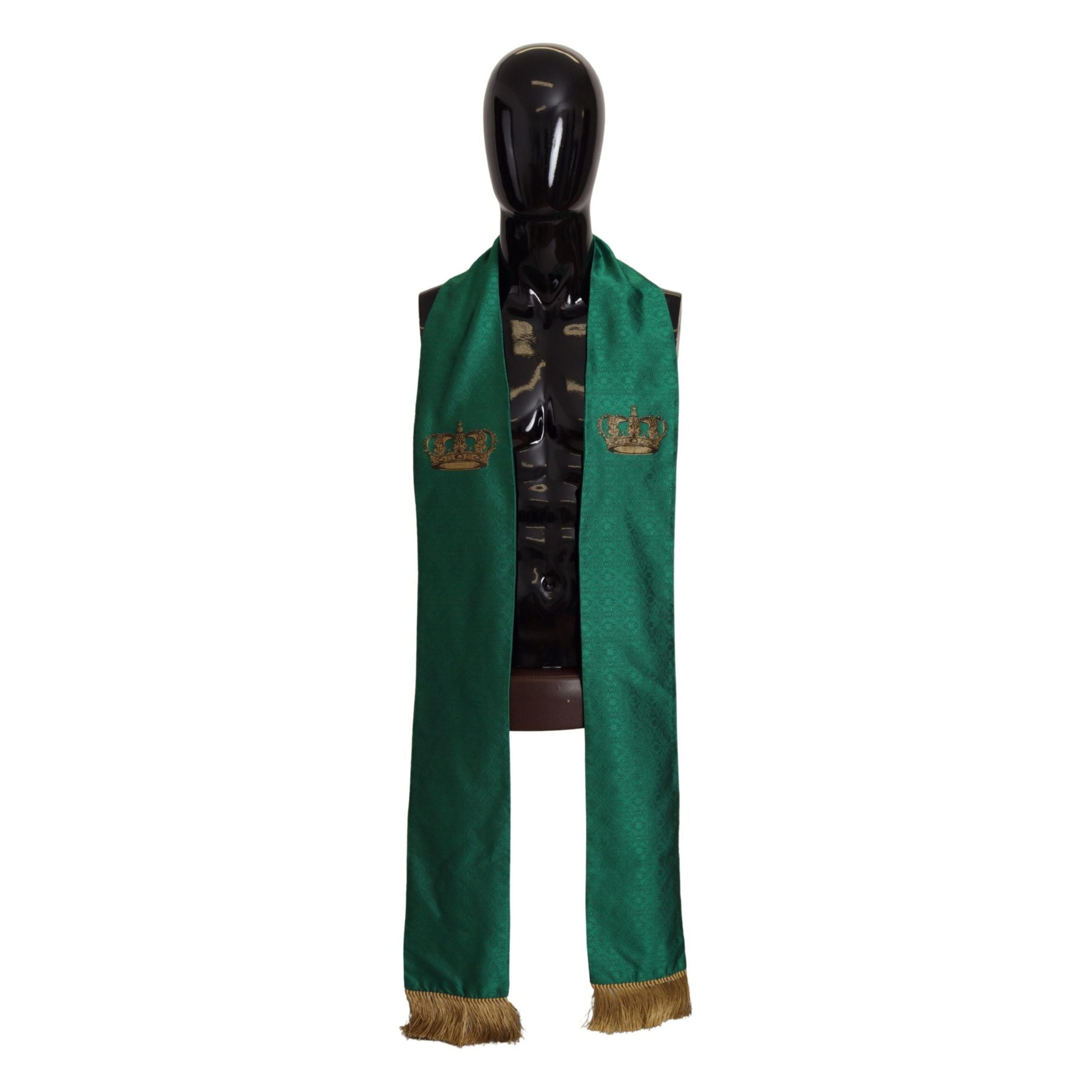 Dolce & Gabbana Green Silk Blend Scarf