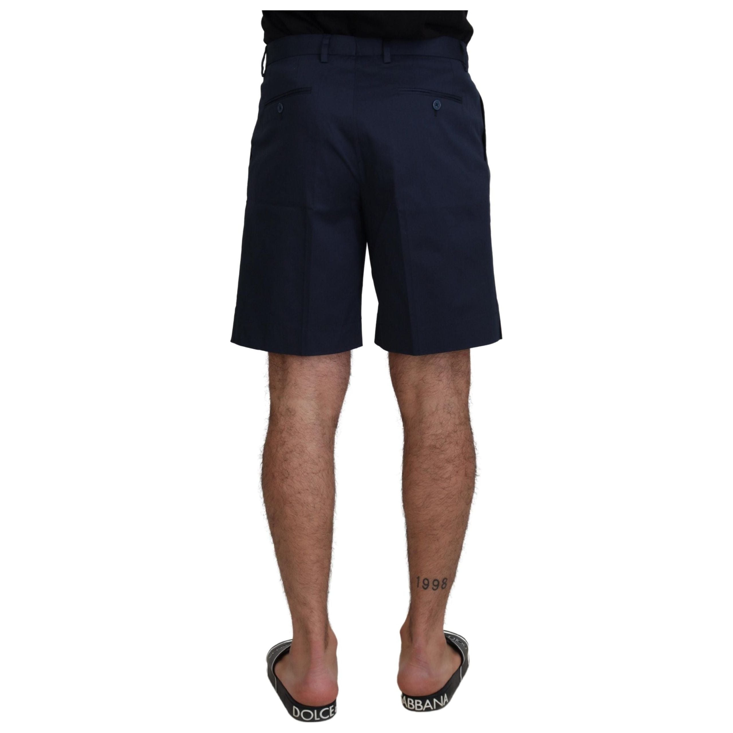 Dolce & Gabbana Blue Cotton Chino Shorts for Sophisticated Style