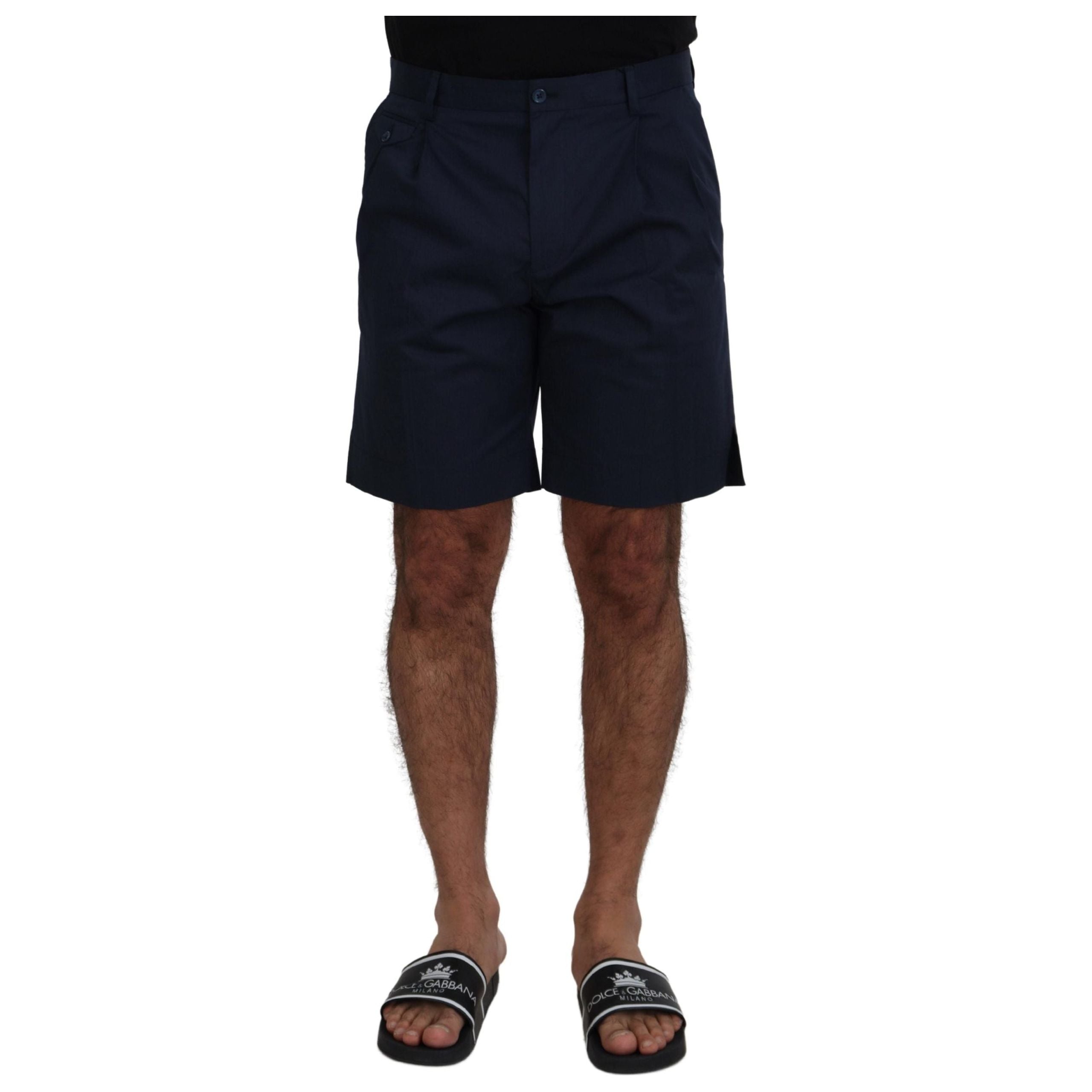 Dolce & Gabbana Blue Cotton Chino Shorts for Sophisticated Style