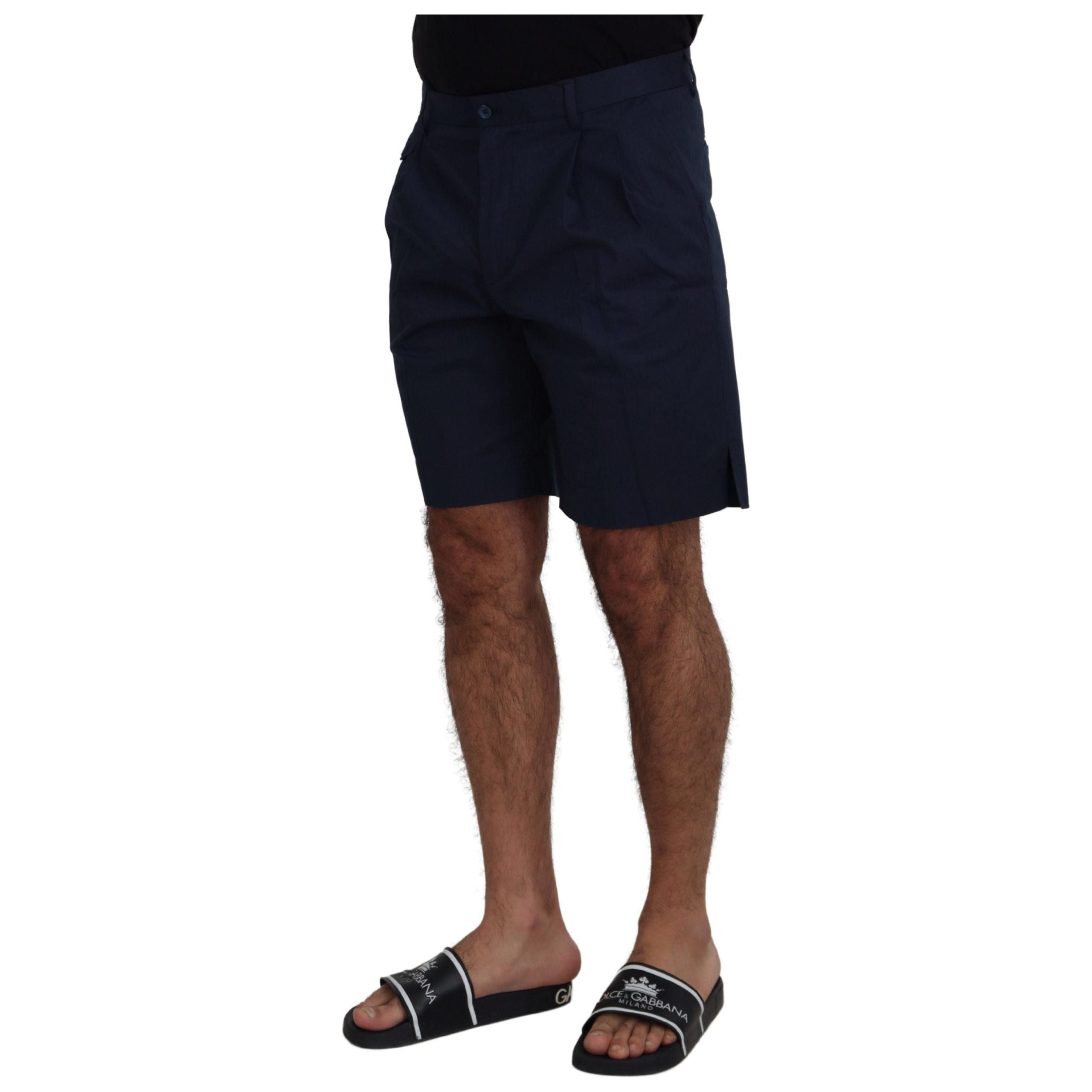 Dolce & Gabbana Blue Cotton Chino Shorts for Sophisticated Style