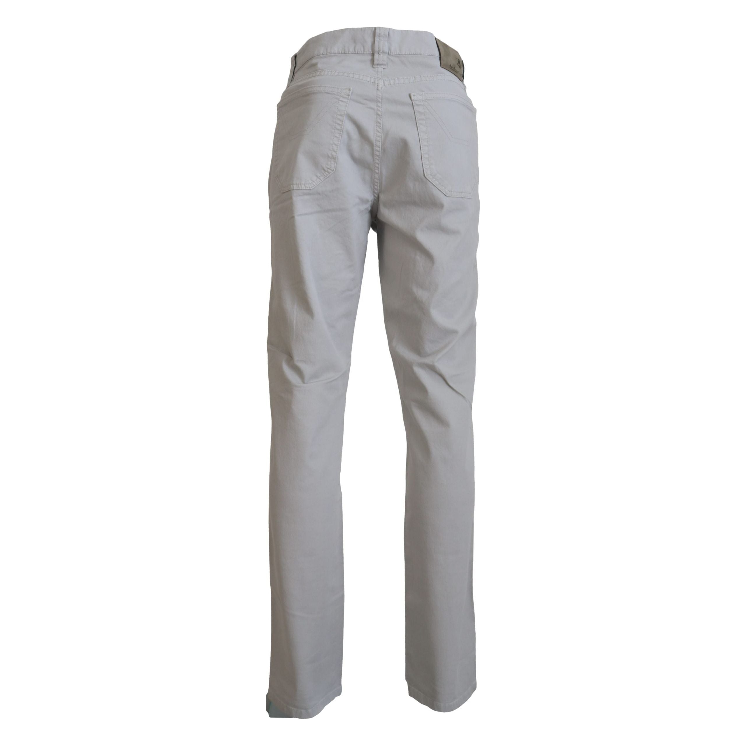 Jeckerson Gray Cotton Blend Pants for Timeless Style