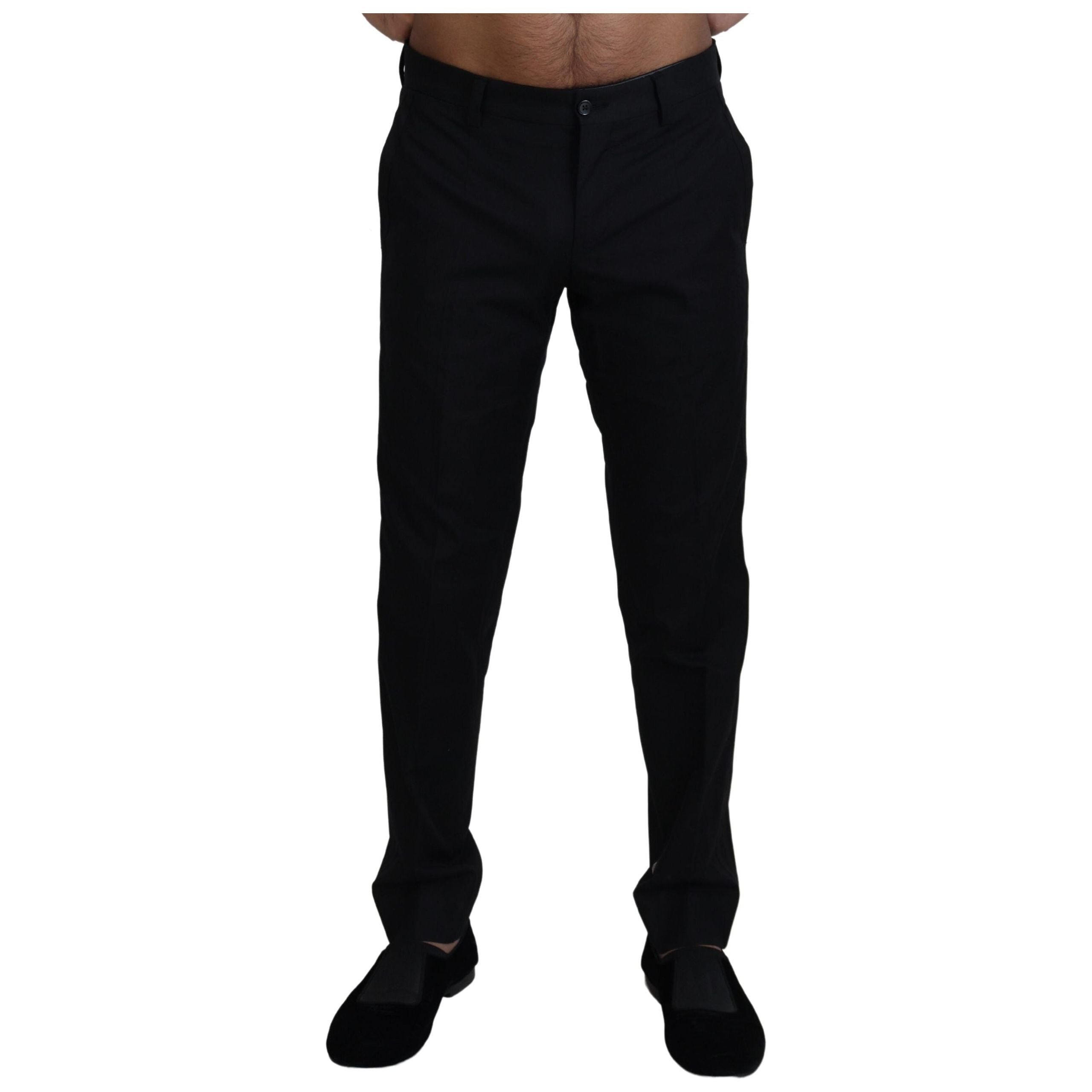 Dolce & Gabbana Black Cotton Trousers for Sophistication