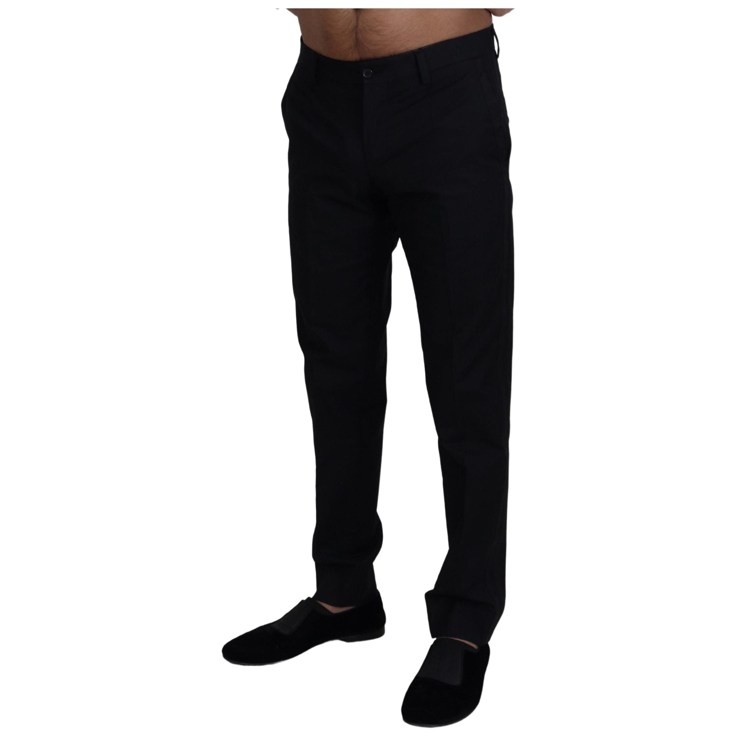 Dolce & Gabbana Black Cotton Trousers for Sophistication