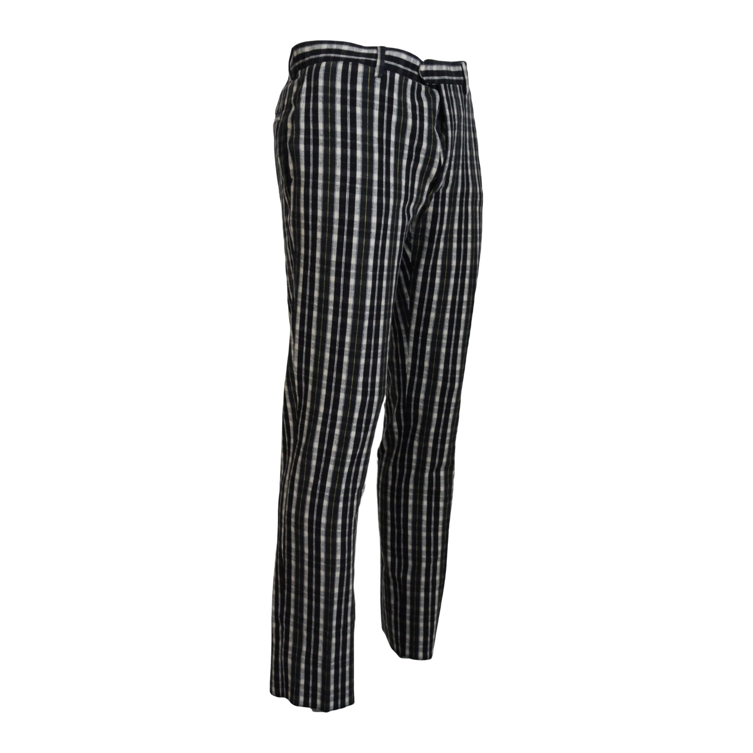 BENCIVENGA Black Cotton Blend Pants Elegant Black and White