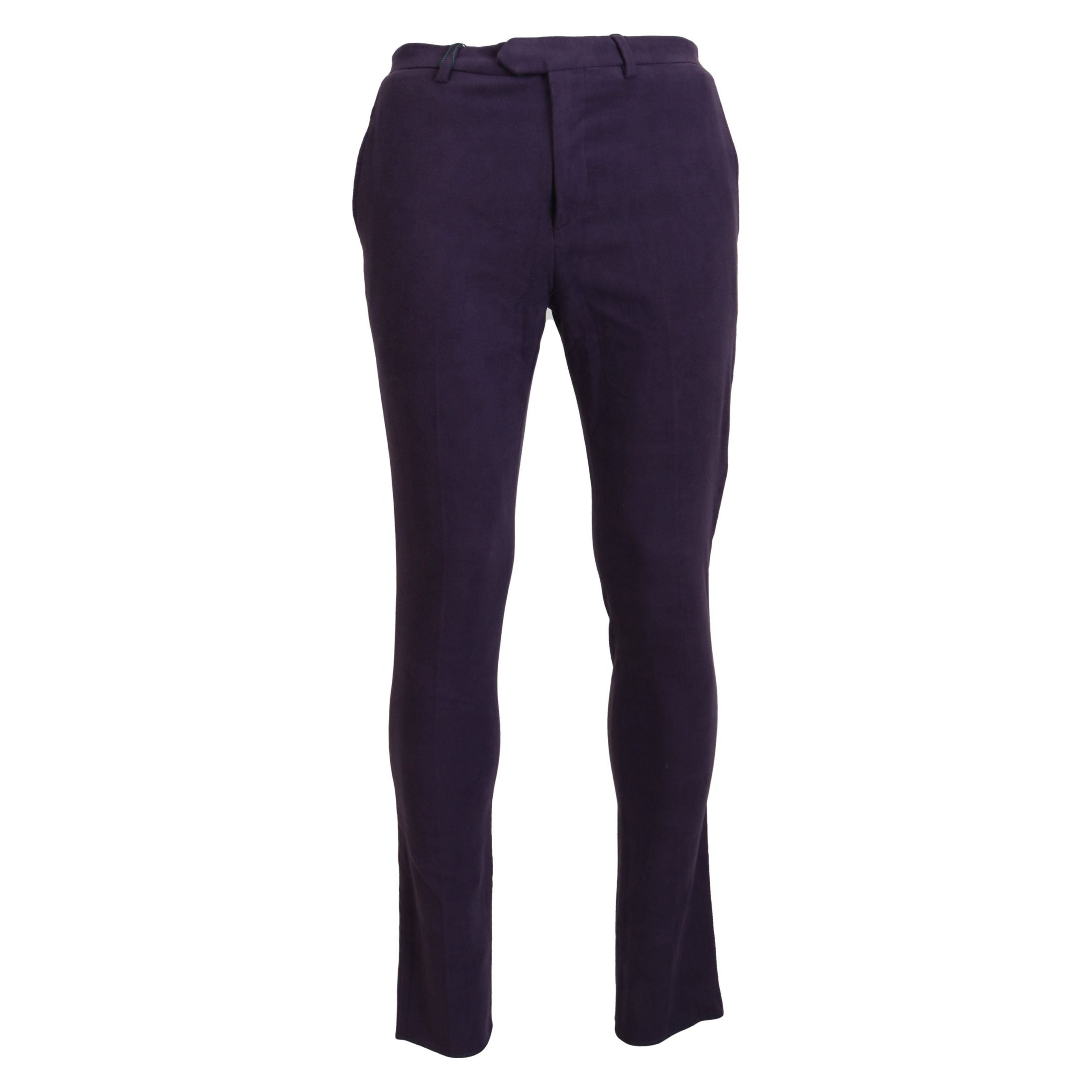 BENCIVENGA Elegant Purple Cotton Trousers for Refined Style
