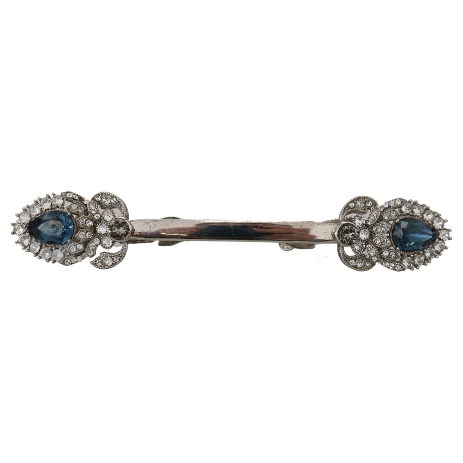 Dolce & Gabbana Clear Sterling Silver Glass Brooch