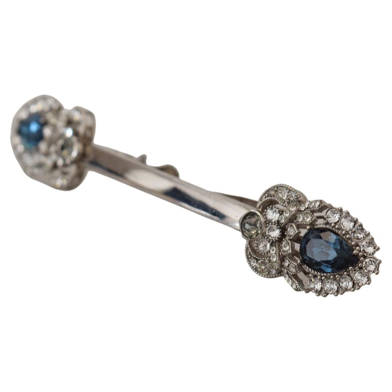 Dolce & Gabbana Clear Sterling Silver Glass Brooch