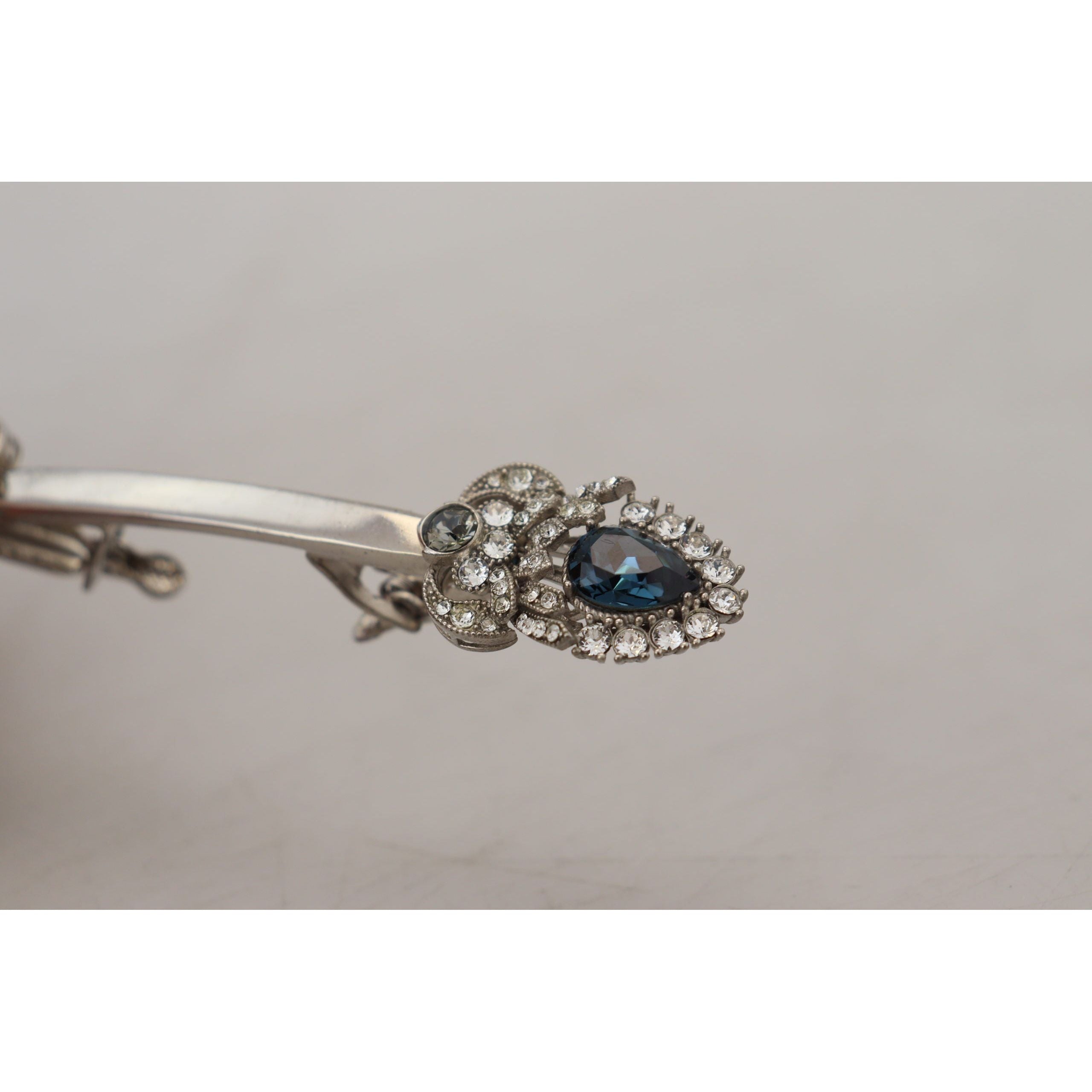 Dolce & Gabbana Clear Sterling Silver Glass Brooch