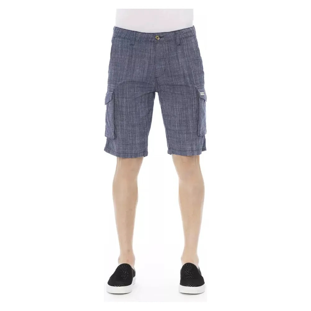 Baldinini Blue Cotton Cargo Short for Elevated Style