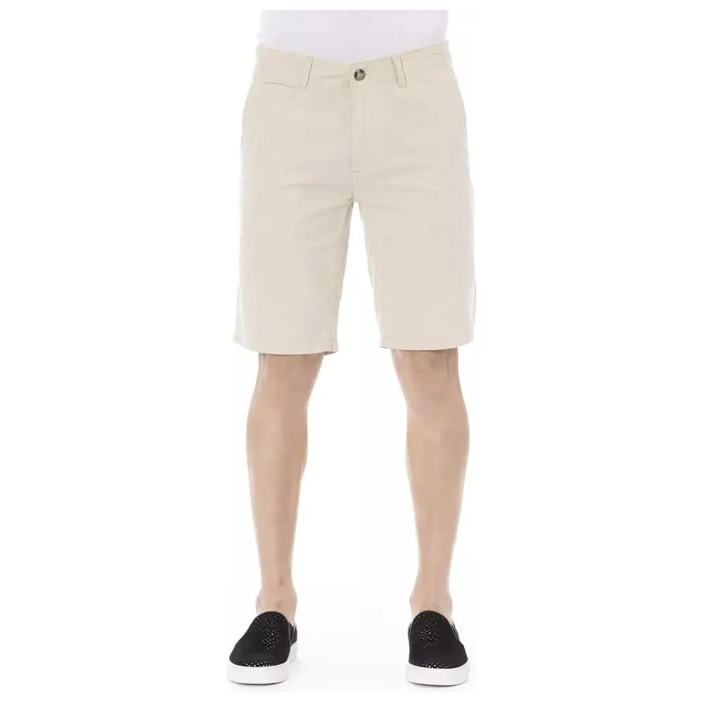 Baldinini Beige Cotton Short for Effortless Elegance