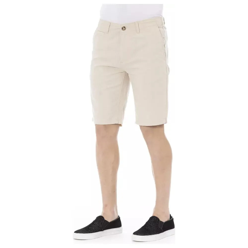 Baldinini Beige Cotton Short for Effortless Elegance