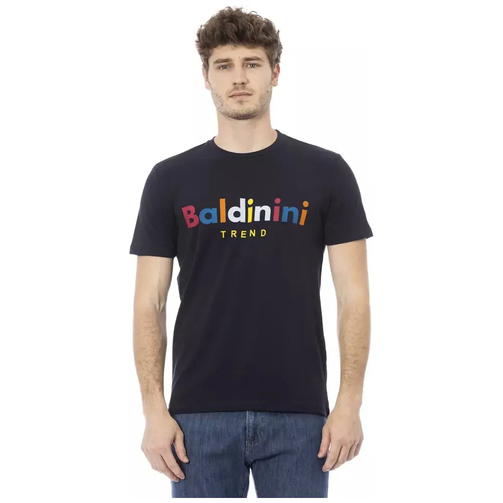 Baldinini Blue Cotton T-Shirt for Effortless Elegance