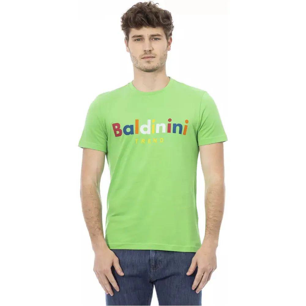 Baldinini Trend Green Cotton T-Shirt for Elegant Style