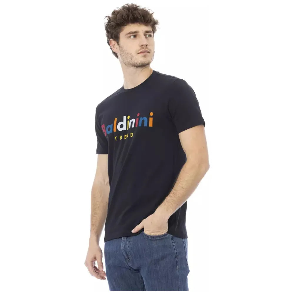 Baldinini Blue Cotton T-Shirt for Effortless Elegance