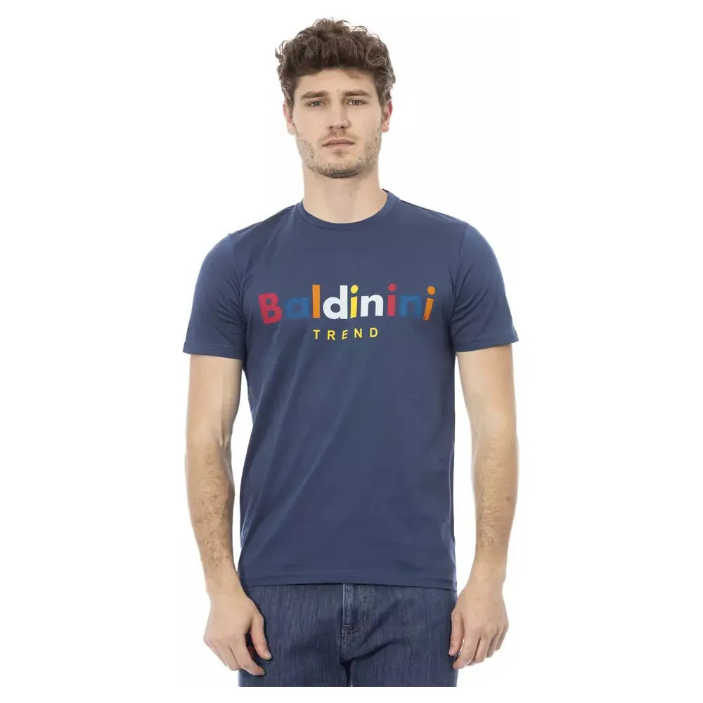 Baldinini Blue Cotton T-Shirt for Effortless Elegance