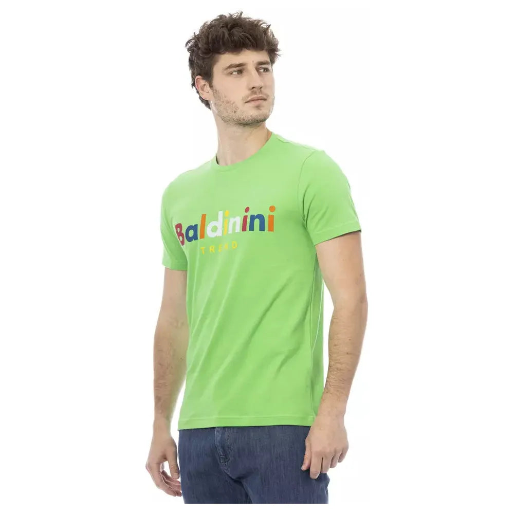 Baldinini Trend Green Cotton T-Shirt for Elegant Style