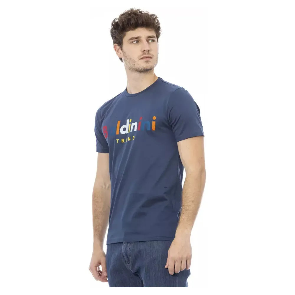 Baldinini Blue Cotton T-Shirt for Effortless Elegance