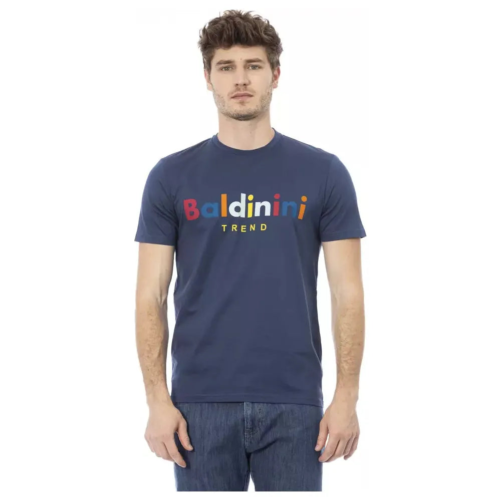 Baldinini Blue Cotton T-Shirt for Elevated Style