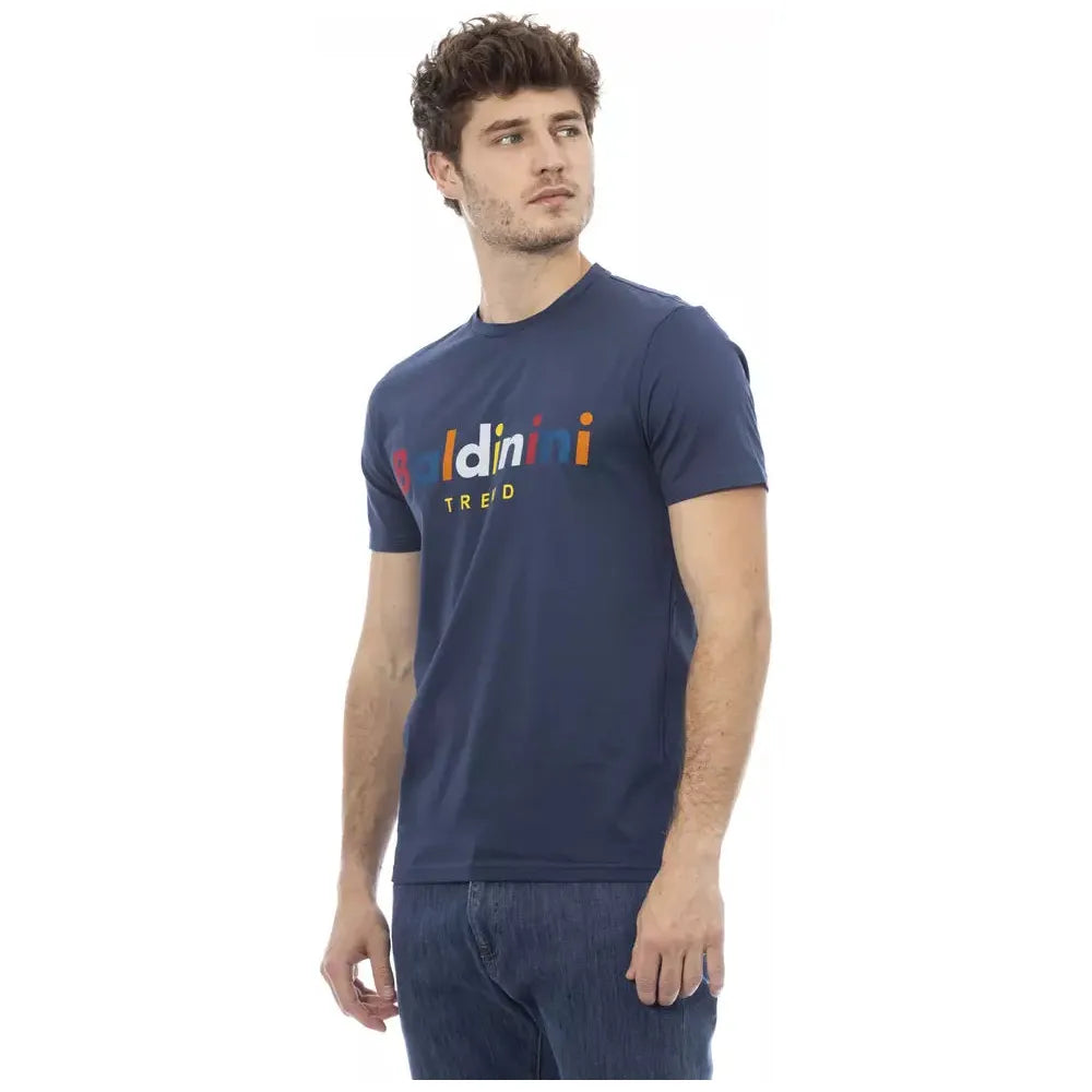 Baldinini Blue Cotton T-Shirt for Elevated Style