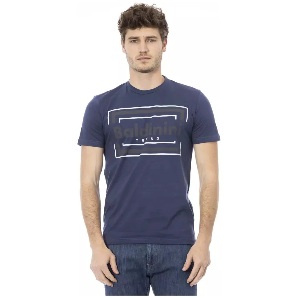 Baldinini Trend Blue Cotton T-Shirt for Elevated Style
