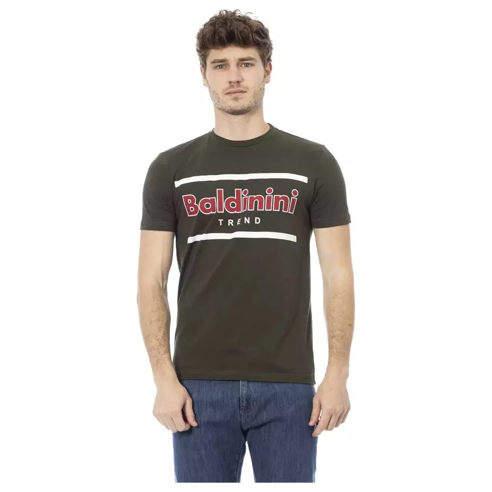 Baldinini Trend Green Cotton T-Shirt for Elevated Style