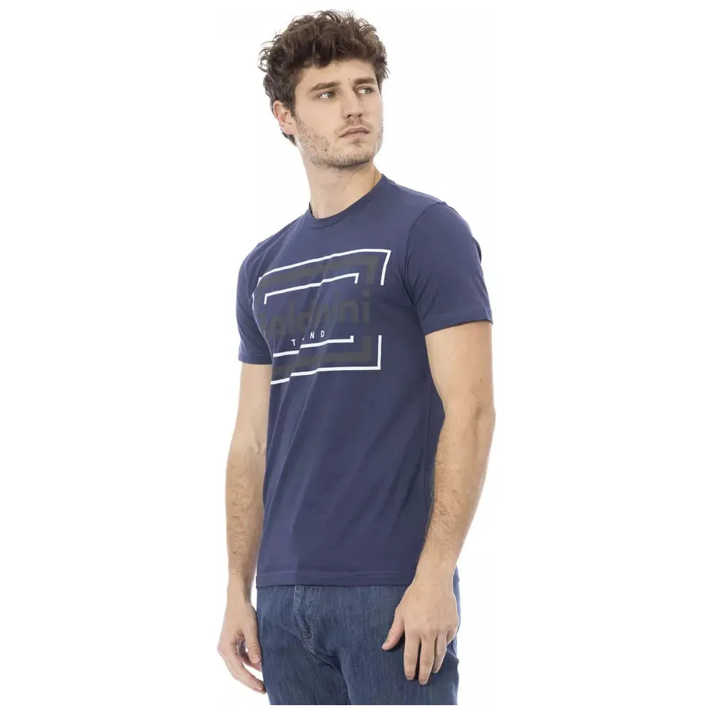 Baldinini Trend Blue Cotton T-Shirt for Elevated Style
