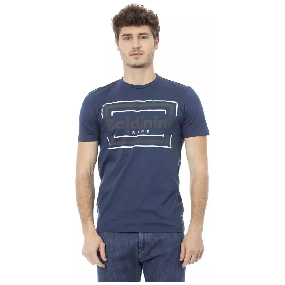 Baldinini Trend Blue Cotton T-Shirt for Contemporary Style