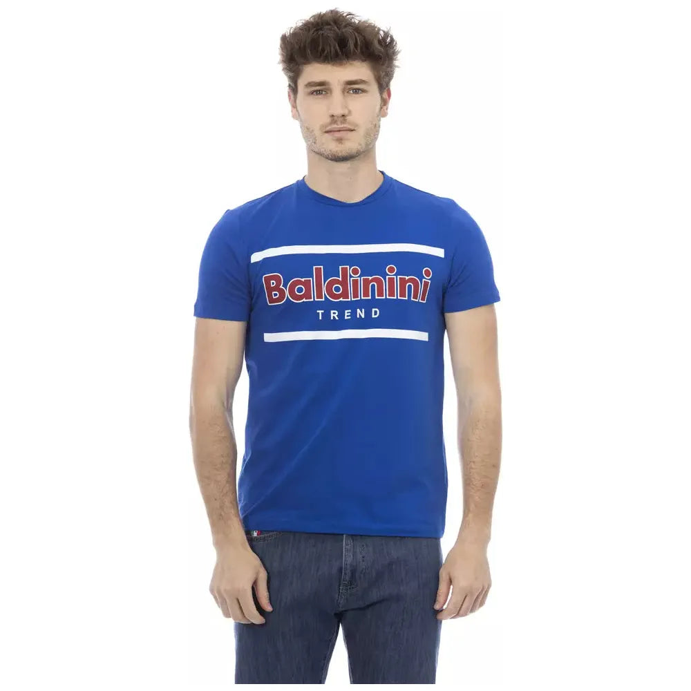 Baldinini Blue Cotton T-Shirt for Elevated Style
