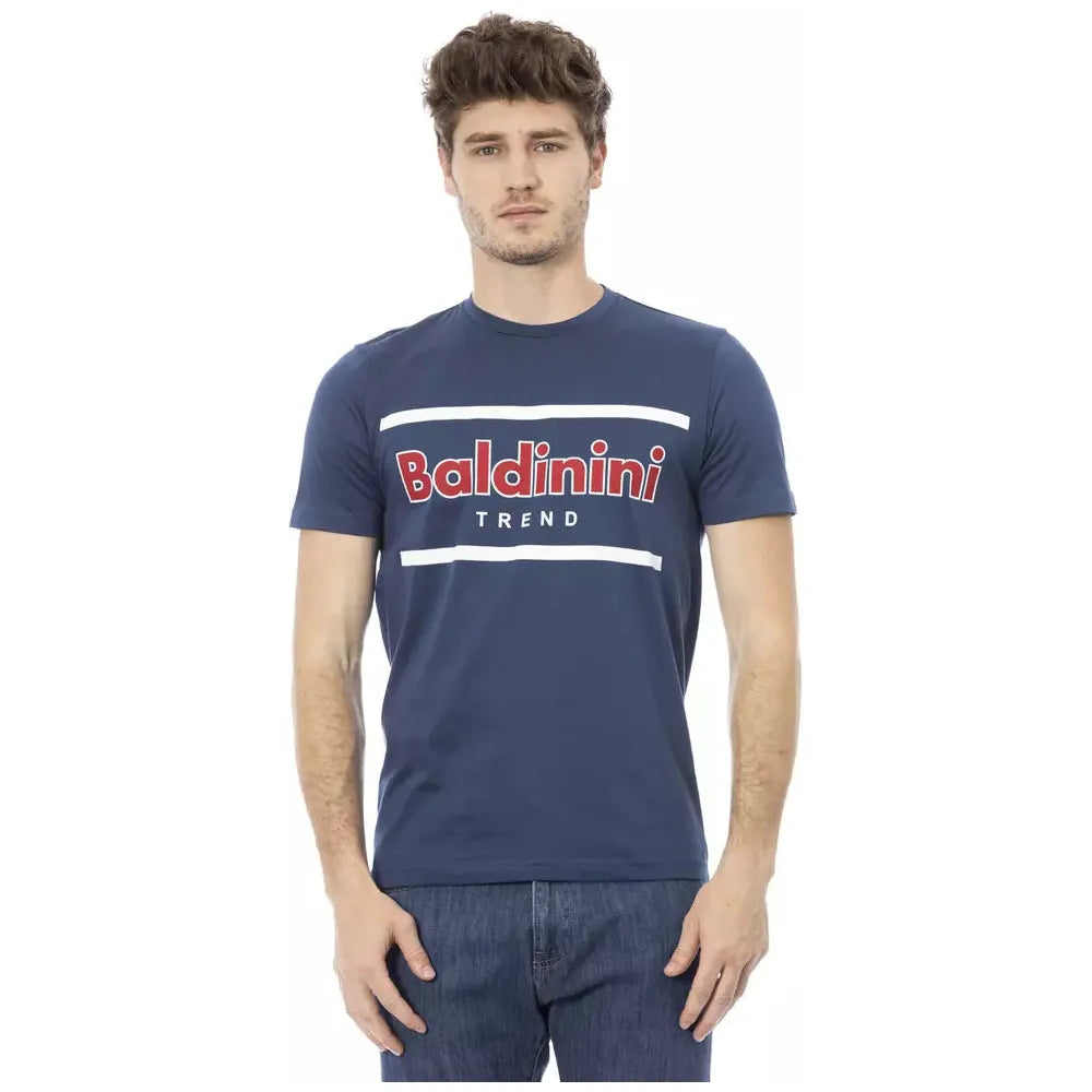 Baldinini Trend Blue Cotton T-Shirt for Elevated Style